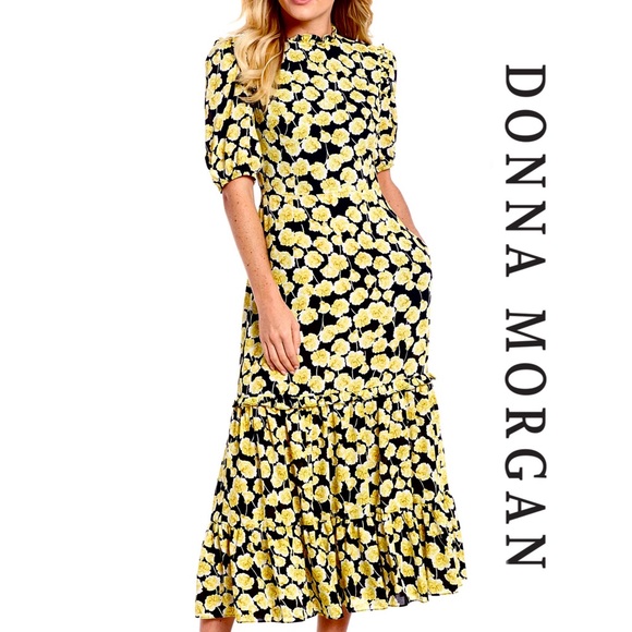Donna Morgan Georgette Ruffle Dress Sz 